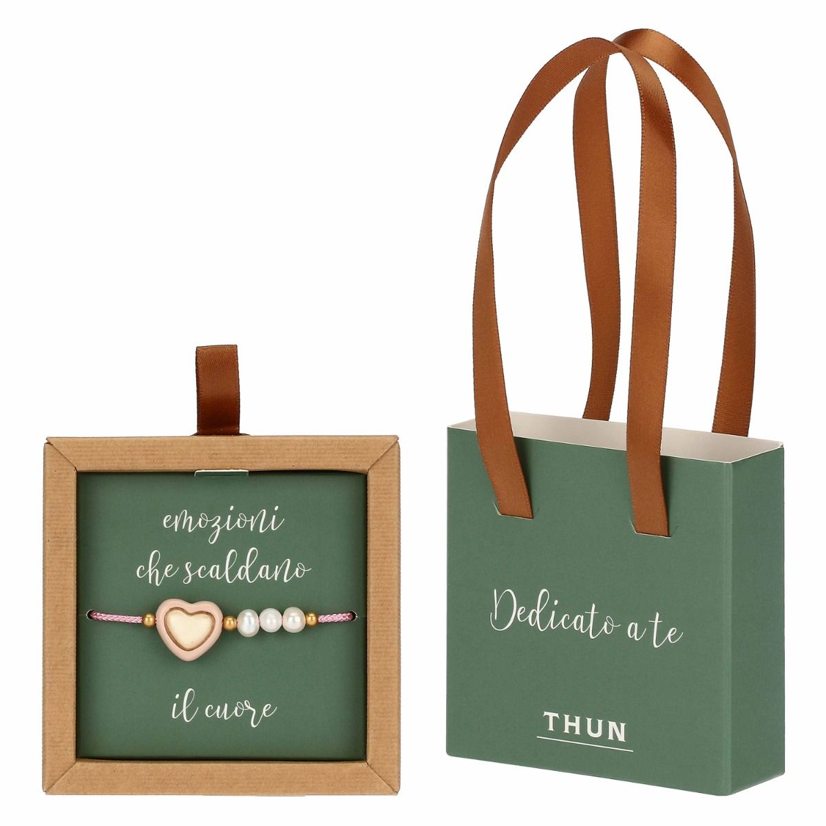 THUN Dedicato a te Bracciale con cuore rosa