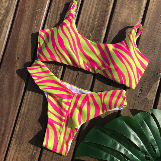 Costume da bagno brasiliano Eveline Zebra Pink