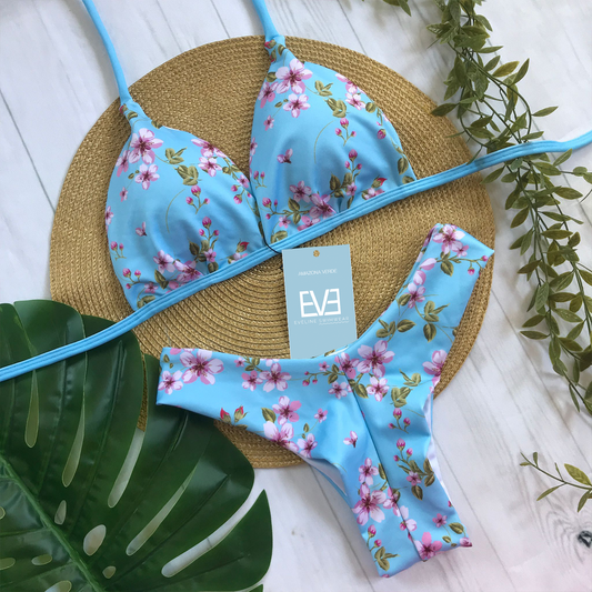 Costume da bagno brasiliano Eveline Azul Floral