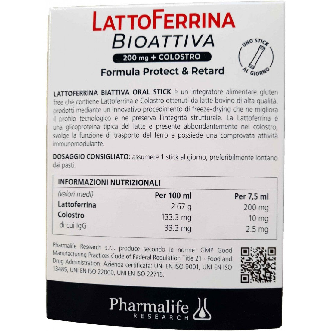 Pharmalife Lattoferrina bioattiva 15 sticks